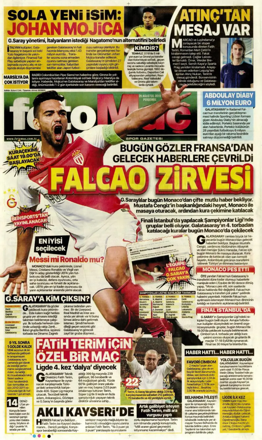 Günün spor manşetleri (29 Ağustos 2019) 6