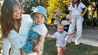 Aslı Enver, kızı Elay ile uçak yolculuğunu paylaştı