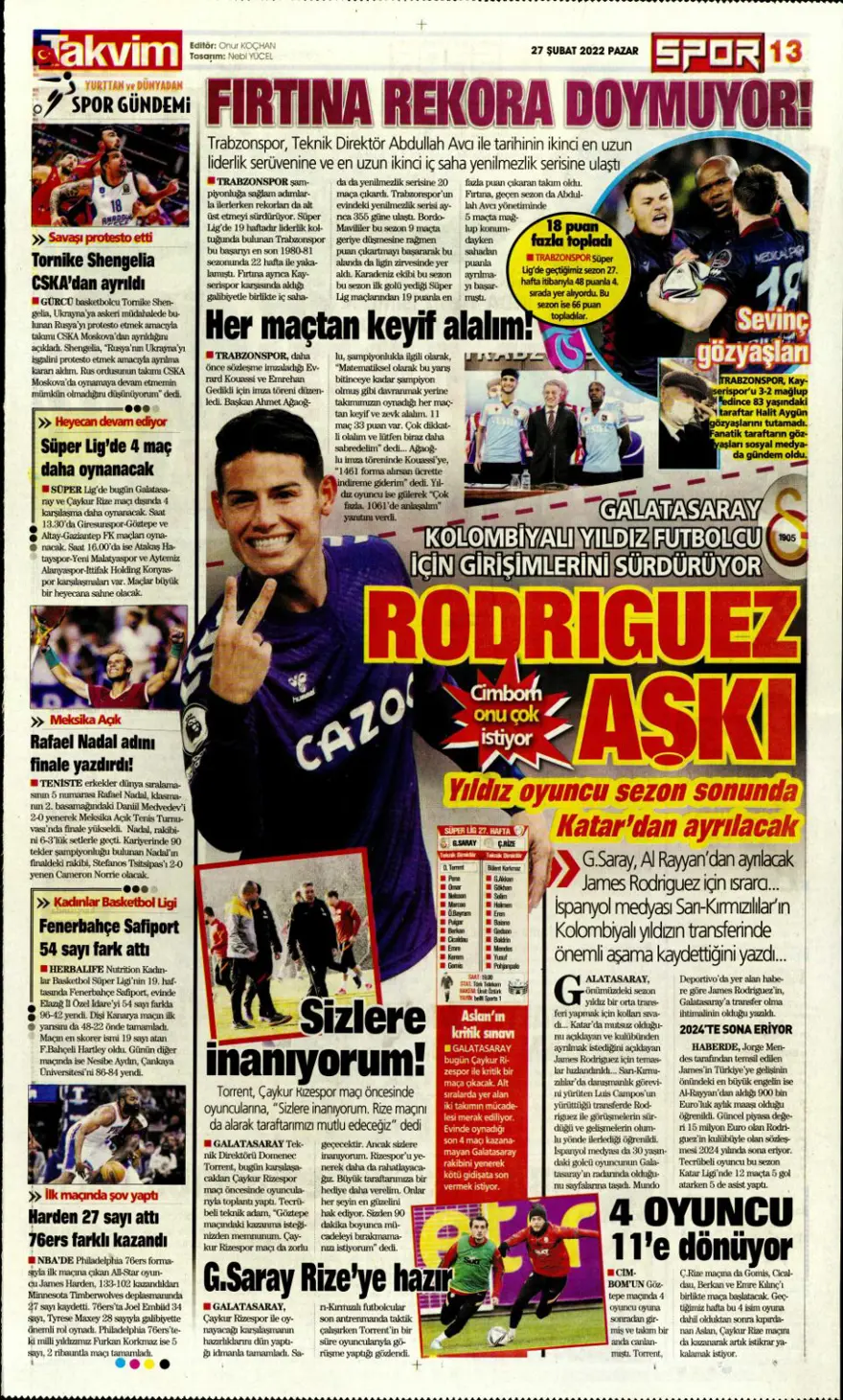 Günün spor manşetleri (27 Şubat 2022) 21