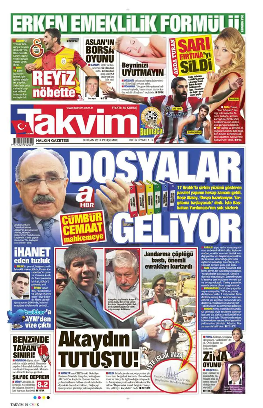 Günün gazete manşetleri - 3 Nisan 2014 17