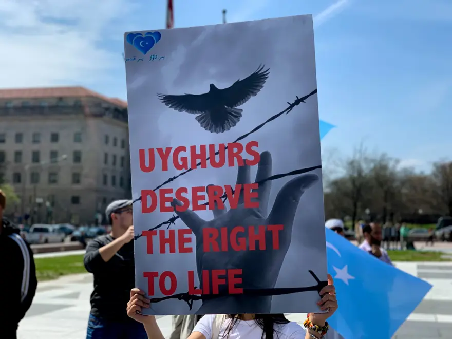 Washington'da Sincan Uygur protestosu 