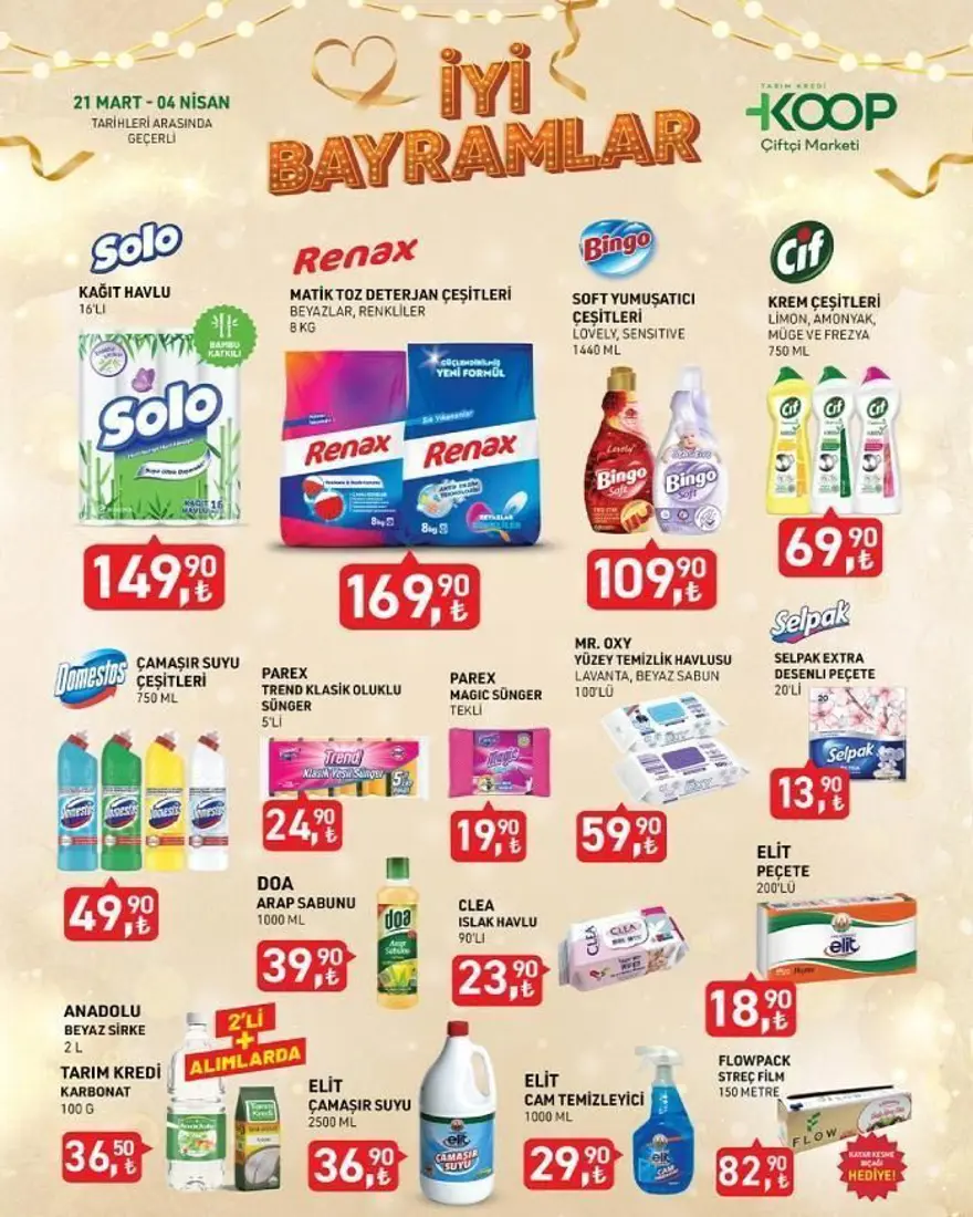 Tarım Kredi Kooperatif Market 25 Mart-4 Nisan indirimli ürünler listesi: Kahve, bayram şekeri, çikolata, kolonya, kağıt havlu ve temizlik ürünleri bugün satışta 2
