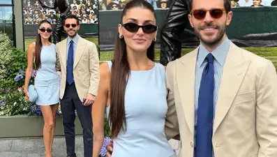 Hande Erçel ile Hakan Sabancı çifti Wimbledon Tenis Turnuvası'nda