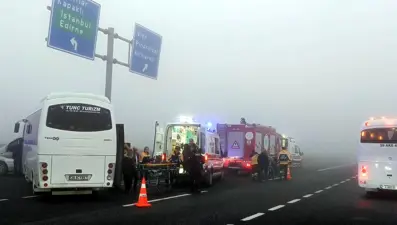 Tekirdağ’da yoğun sis kazaya neden oldu: Dört yaralı