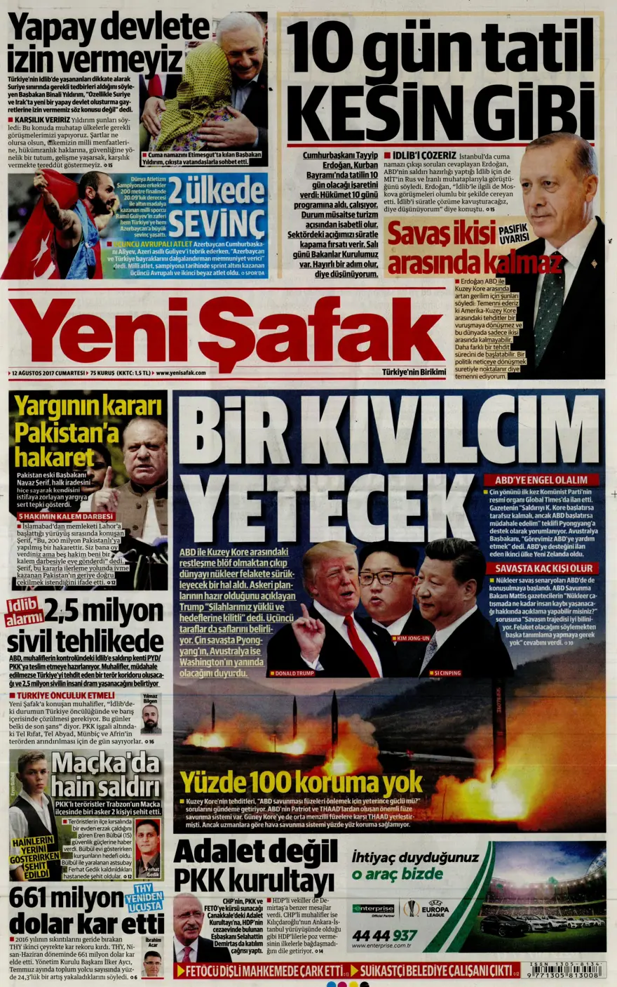 Günün gazete manşetleri - 12.08.2017 17 Günün gazete manşetleri - 12.08.2017 17