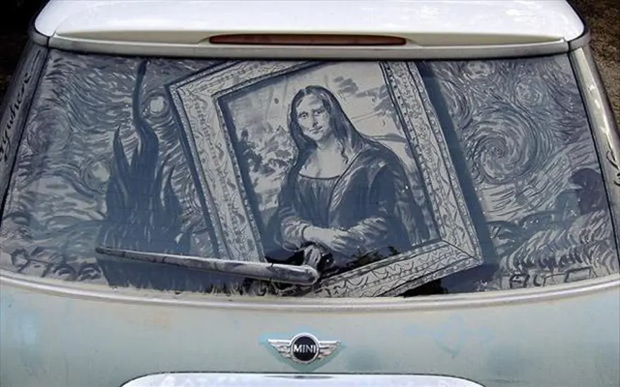 Kirli arabalara sanat yapılır 3