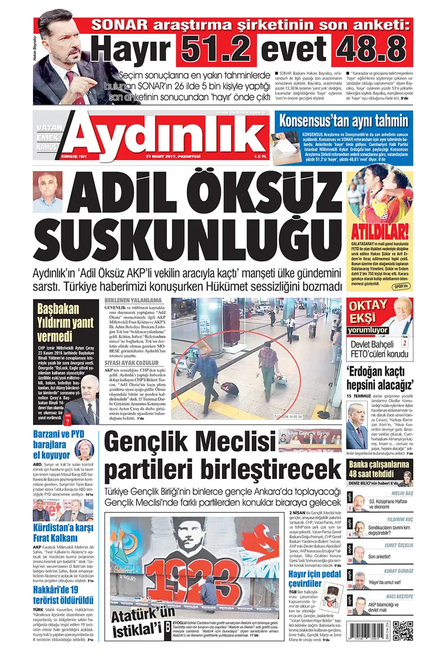 Günün gazete manşetleri - 27 Mart 2017 13