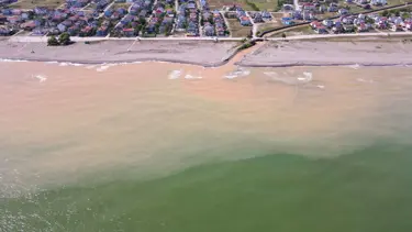 Sakarya'da yağış sonrası denizin rengi kahverengiye döndü