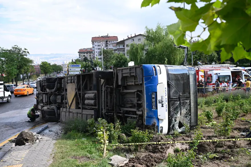 Ankara’da EGO otobüsü devrildi: 5 kişi yaralandı 1