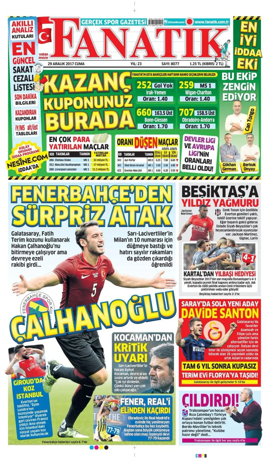 Günün spor gazeteleri (29 Aralık 2017) 3