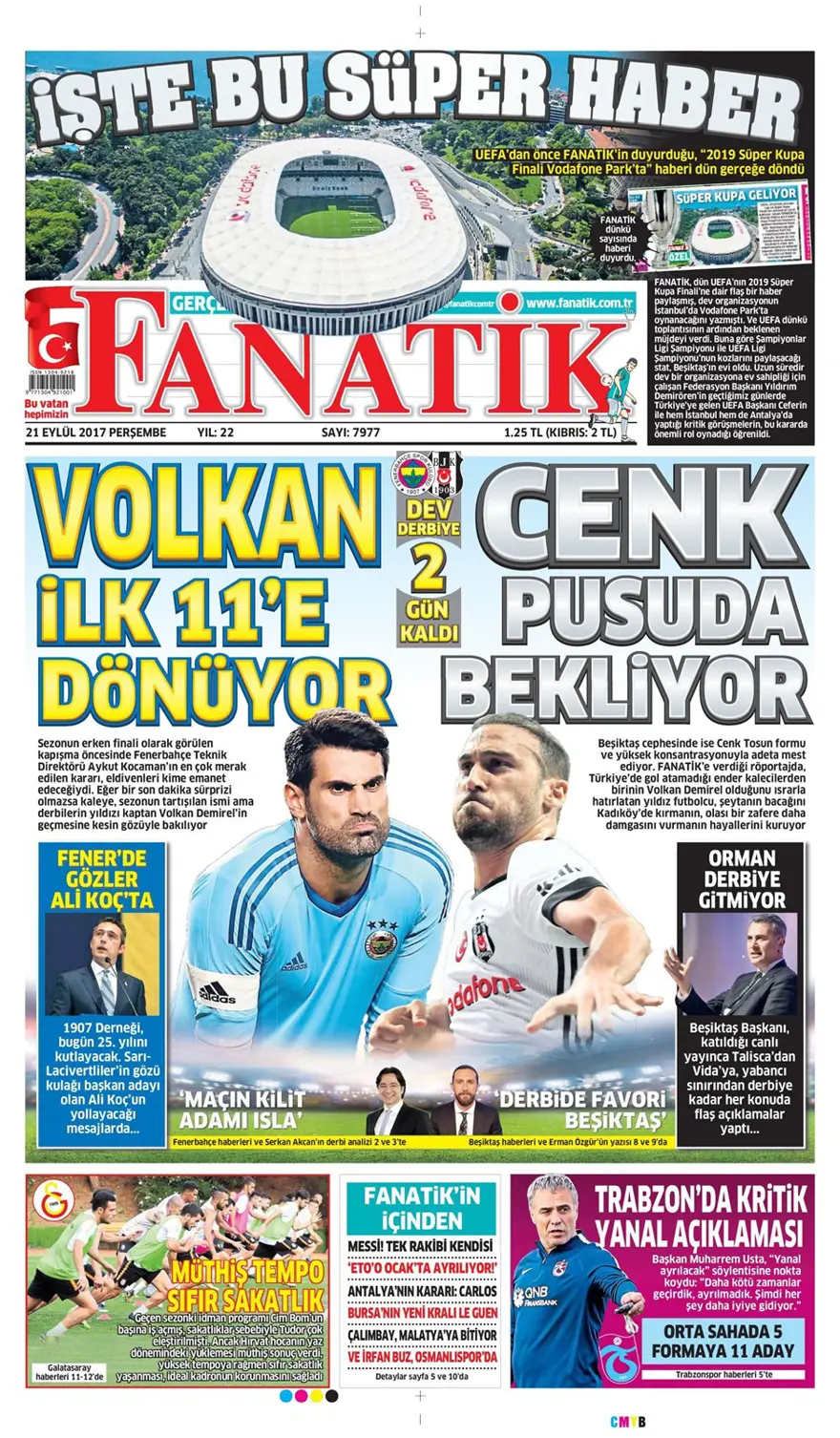 Günün spor gazeteleri (21 Eylül 2017) 4