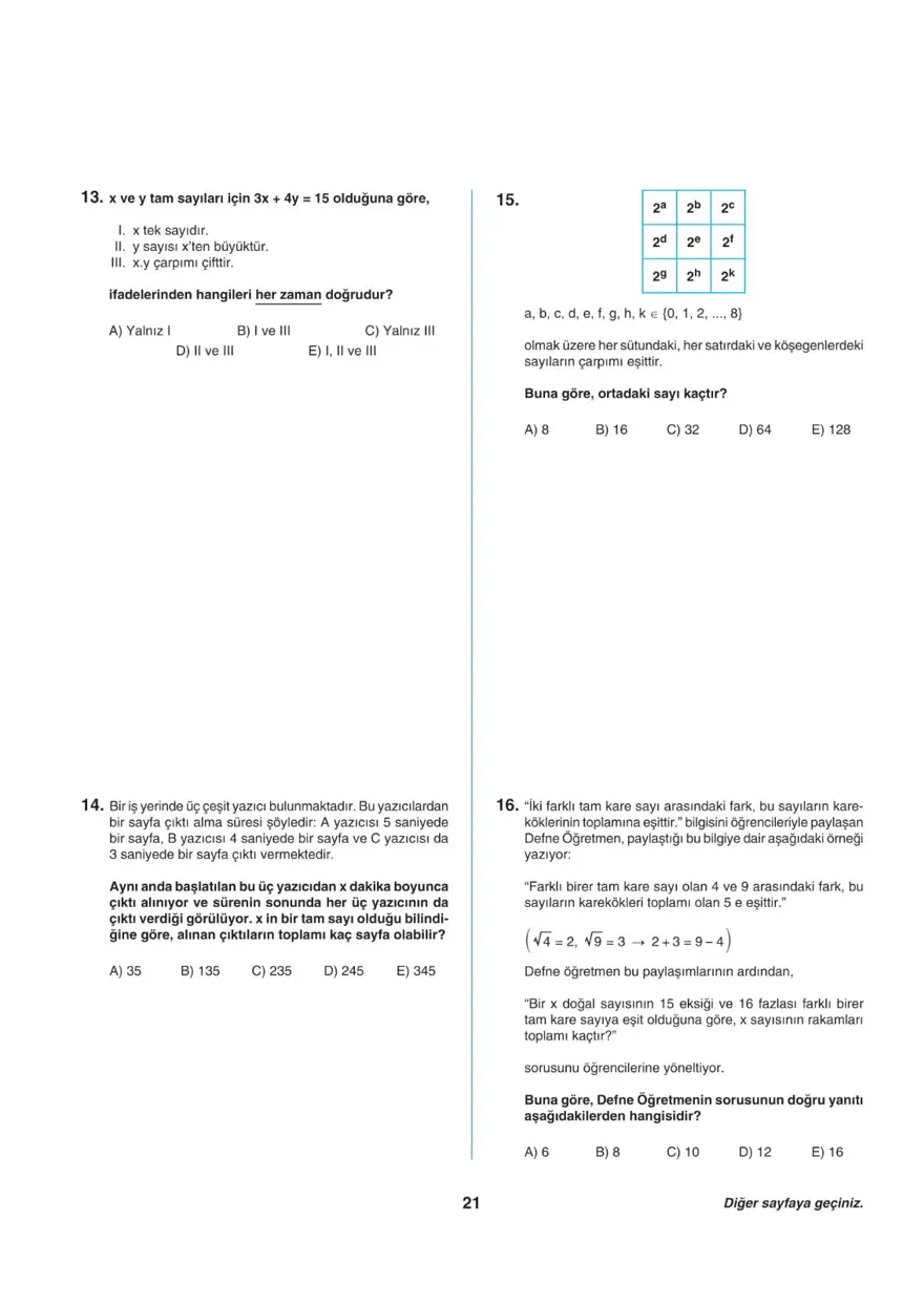 Uğur Okulları TYT -2 deneme sınavı 20