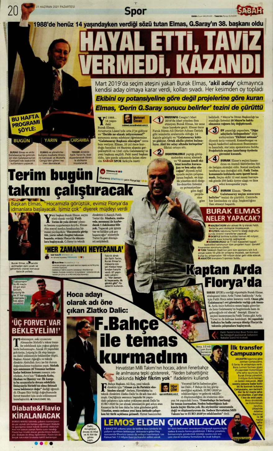 Günün spor manşetleri (21 Haziran 2021) 6