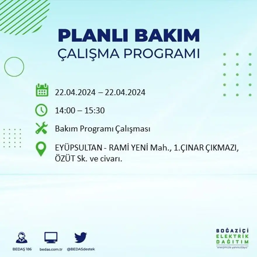 22 Nisan tarihli BEDAŞ kesinti programı: İstanbul'un 18 ilçesinde elektrik kesintisi: Elektrikler ne zaman gelecek? 37 22 Nisan tarihli BEDAŞ kesinti programı: İstanbul'un 18 ilçesinde elektrik kesintisi: Elektrikler ne zaman gelecek? 37