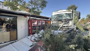 Freni arızalanan kamyon dehşet saçtı