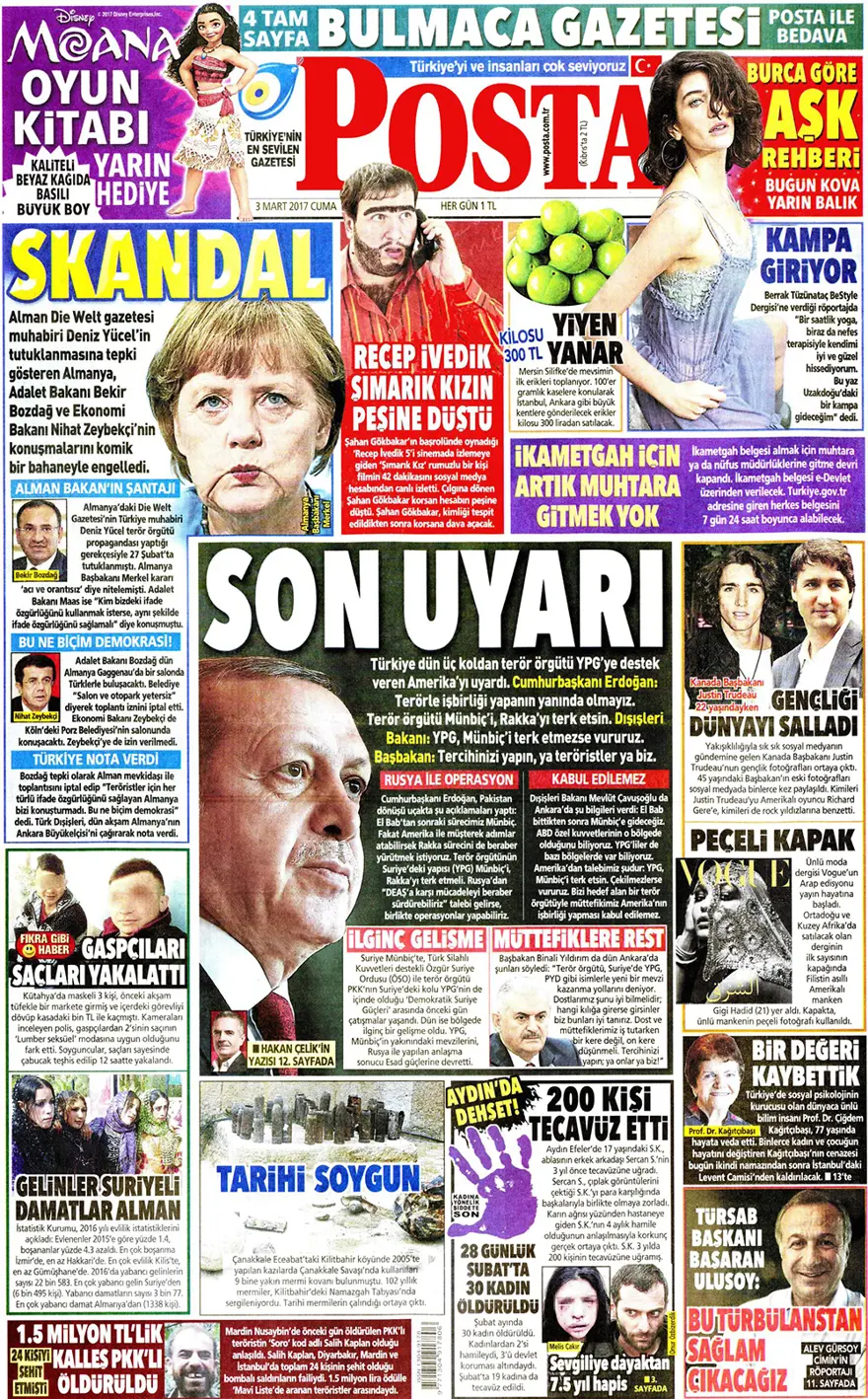 Günün gazete manşetleri - 3 Mart 2017 9