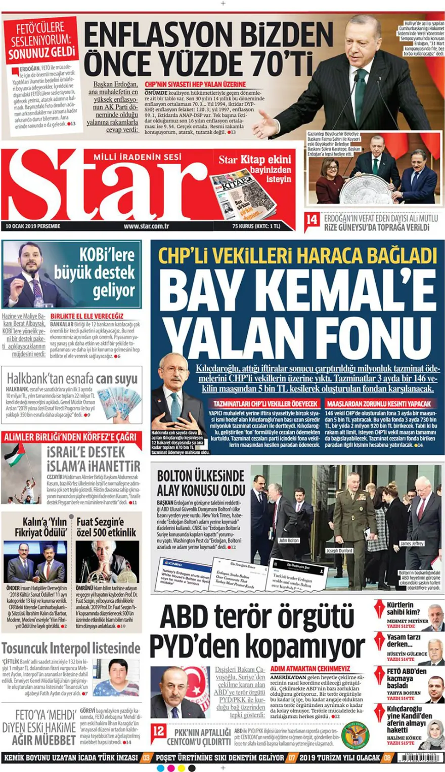 Günün gazete manşetleri - 10 Ocak 2019 6