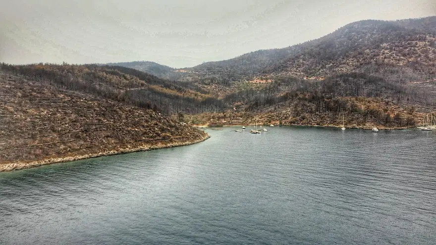 Bodrum ve Milas'ta yanan alanlar havadan görüntülendi 2 Bodrum ve Milas'ta yanan alanlar havadan görüntülendi 2