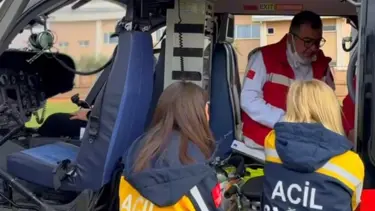 Epilepsi hastası, ambulans helikopterle Mersin'e sevk edildi 