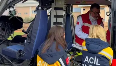 Epilepsi hastası, ambulans helikopterle Mersin'e sevk edildi 
