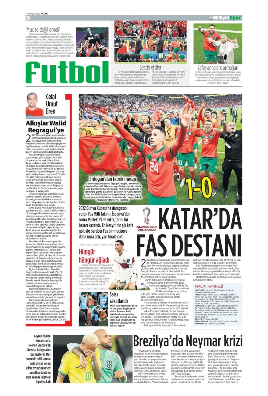 Günün spor manşetleri (11 Aralık 2022) 21