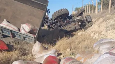 Devrilen traktörde 1 ölü, 4 yaralı