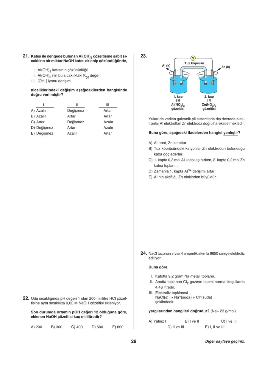 Uğur Okulları AYT -2 deneme sınavı 28