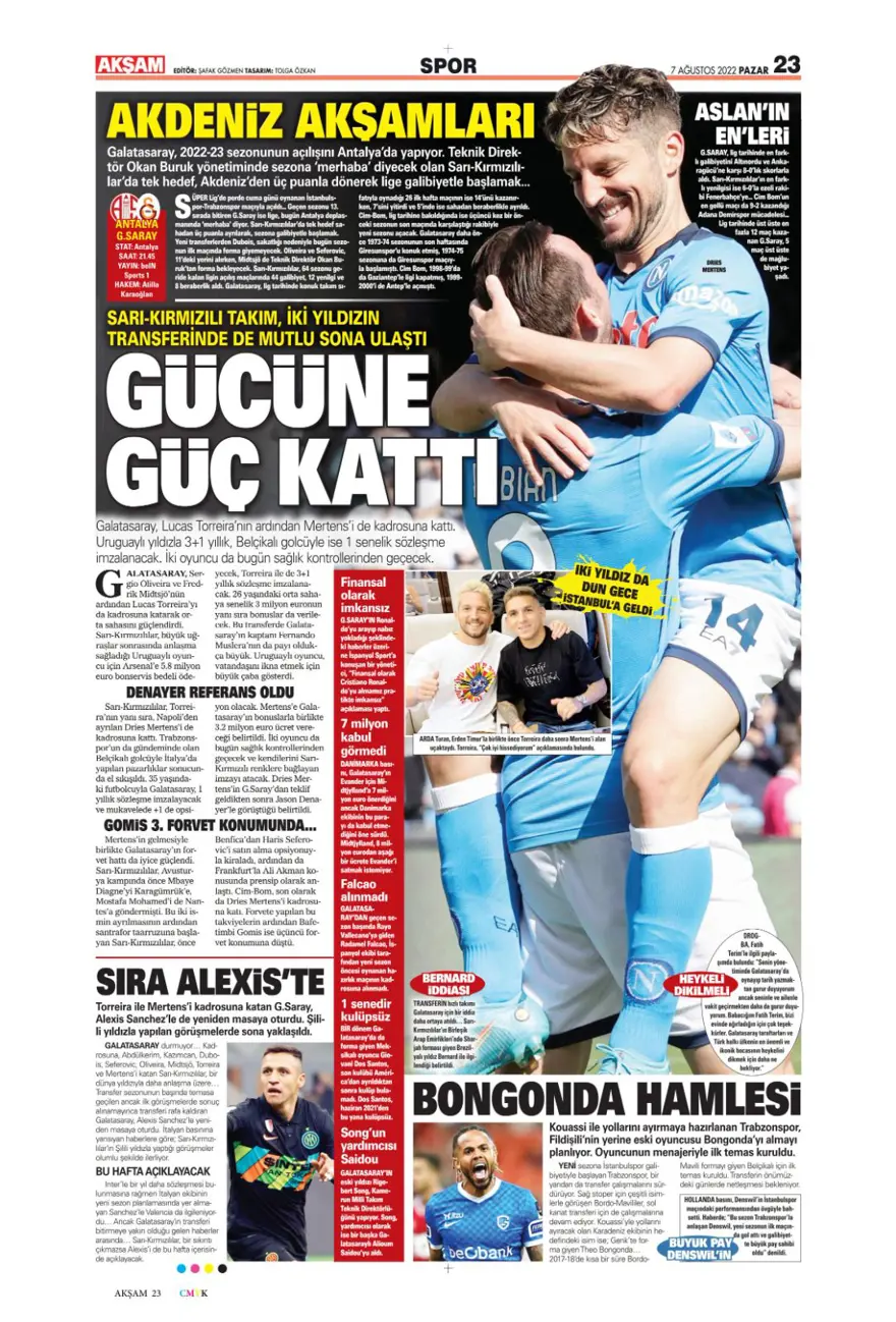 Günün spor manşetleri (7 Ağustos 2022) 4