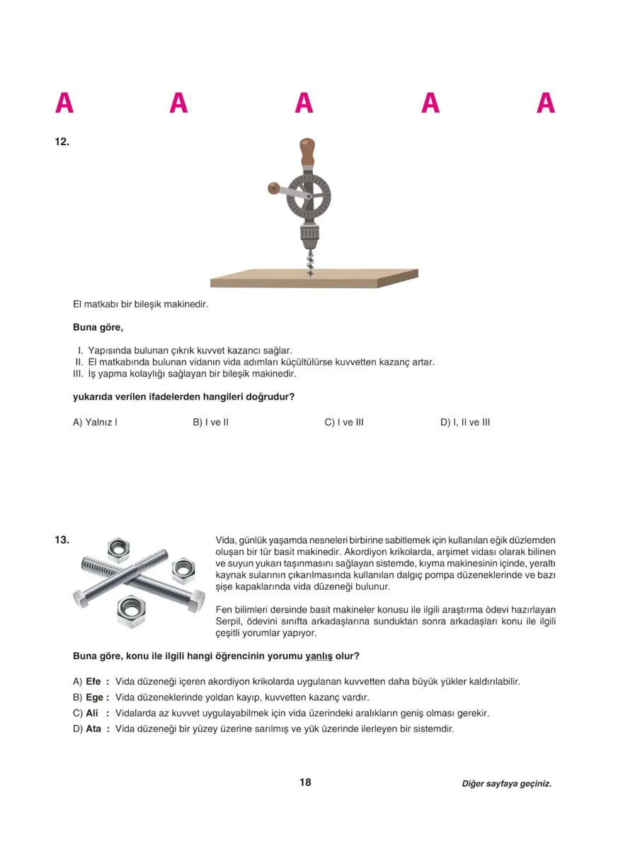 Uğur Okulları LGS deneme sınavı (Sayısal bölüm) 17