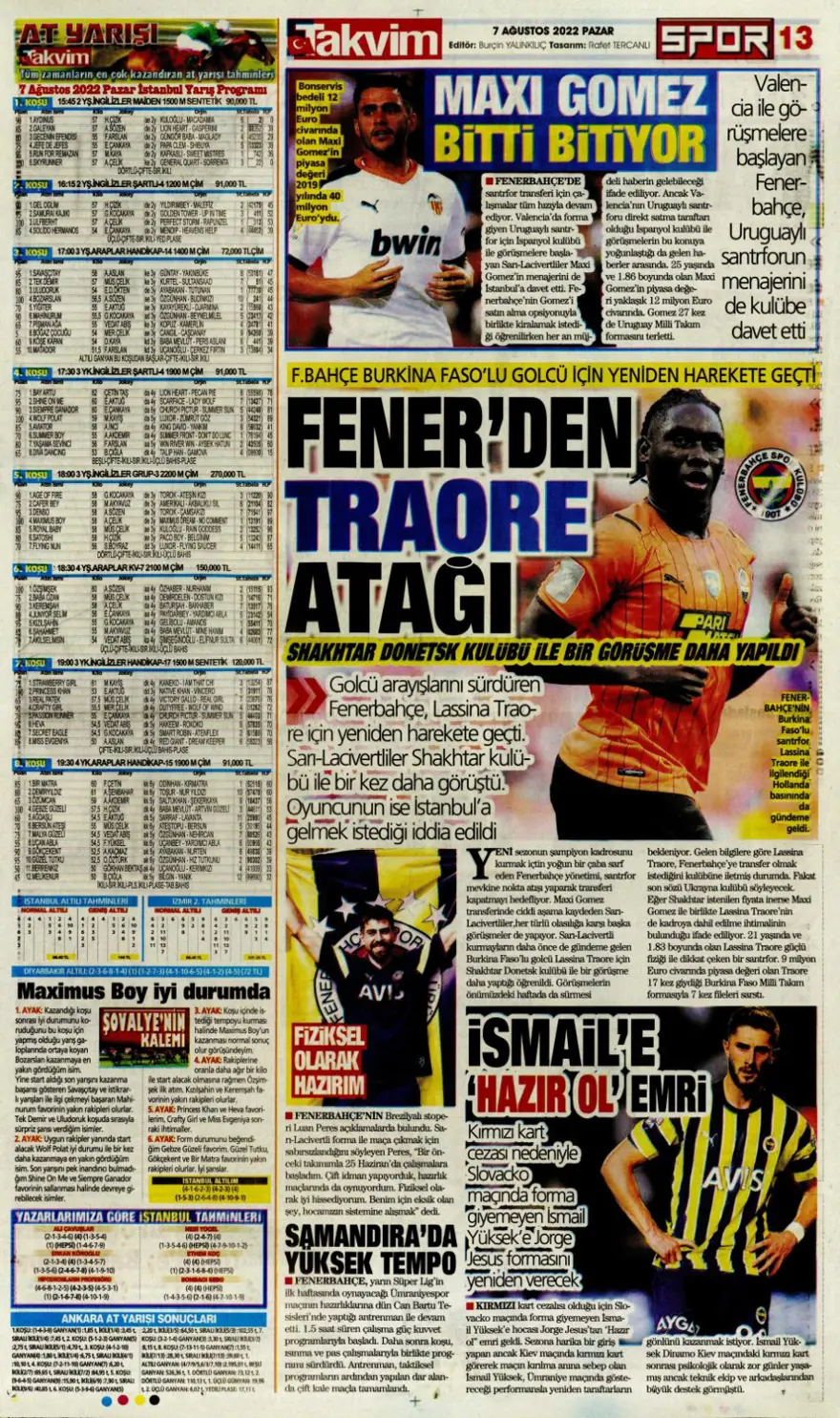 Günün spor manşetleri (7 Ağustos 2022) 18