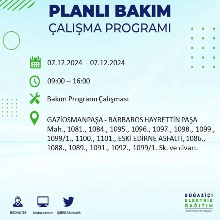 Bugüne dikkat! İstanbul'un 13 ilçesinde elektrik kesintisi: Elektrikler ne zaman gelecek? BEDAŞ programı 13
