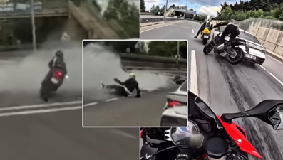 Rögardan sızan su kazaya neden oldu! Kaza anı kamerada: Metrelerce savruldular