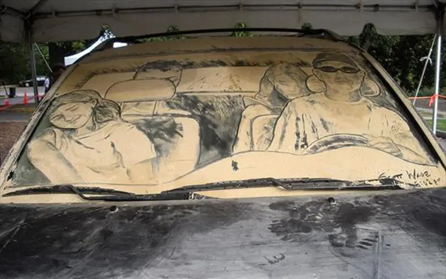 Kirli arabalara sanat yapılır 7