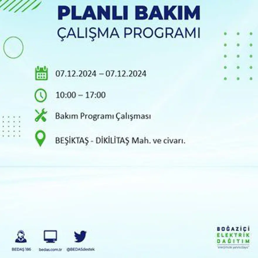 Bugüne dikkat! İstanbul'un 13 ilçesinde elektrik kesintisi: Elektrikler ne zaman gelecek? BEDAŞ programı 6