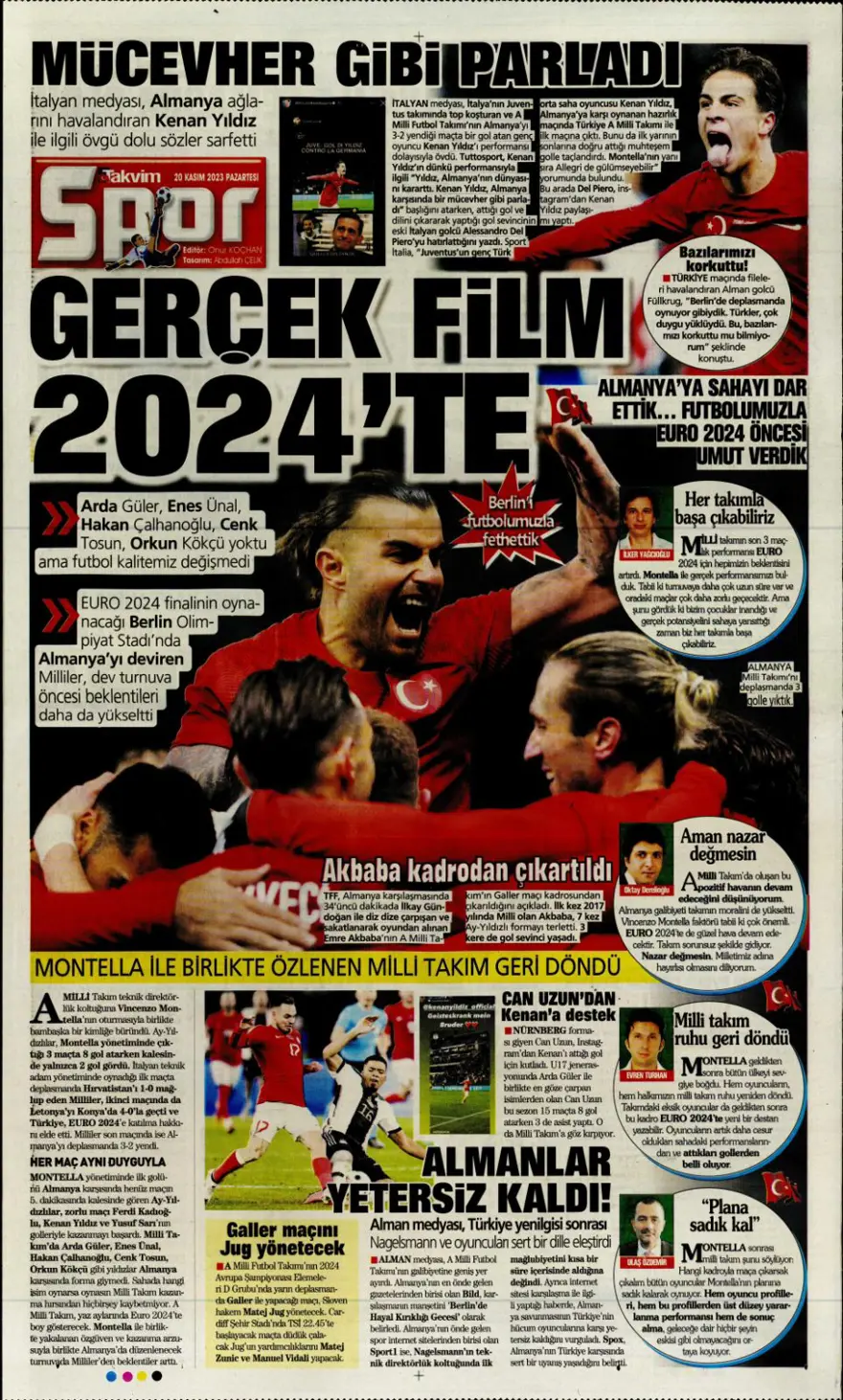 "Salih Özcan harekatı" (20 Kasım 2023 spor manşetleri) 13 "Salih Özcan harekatı" (20 Kasım 2023 spor manşetleri) 13