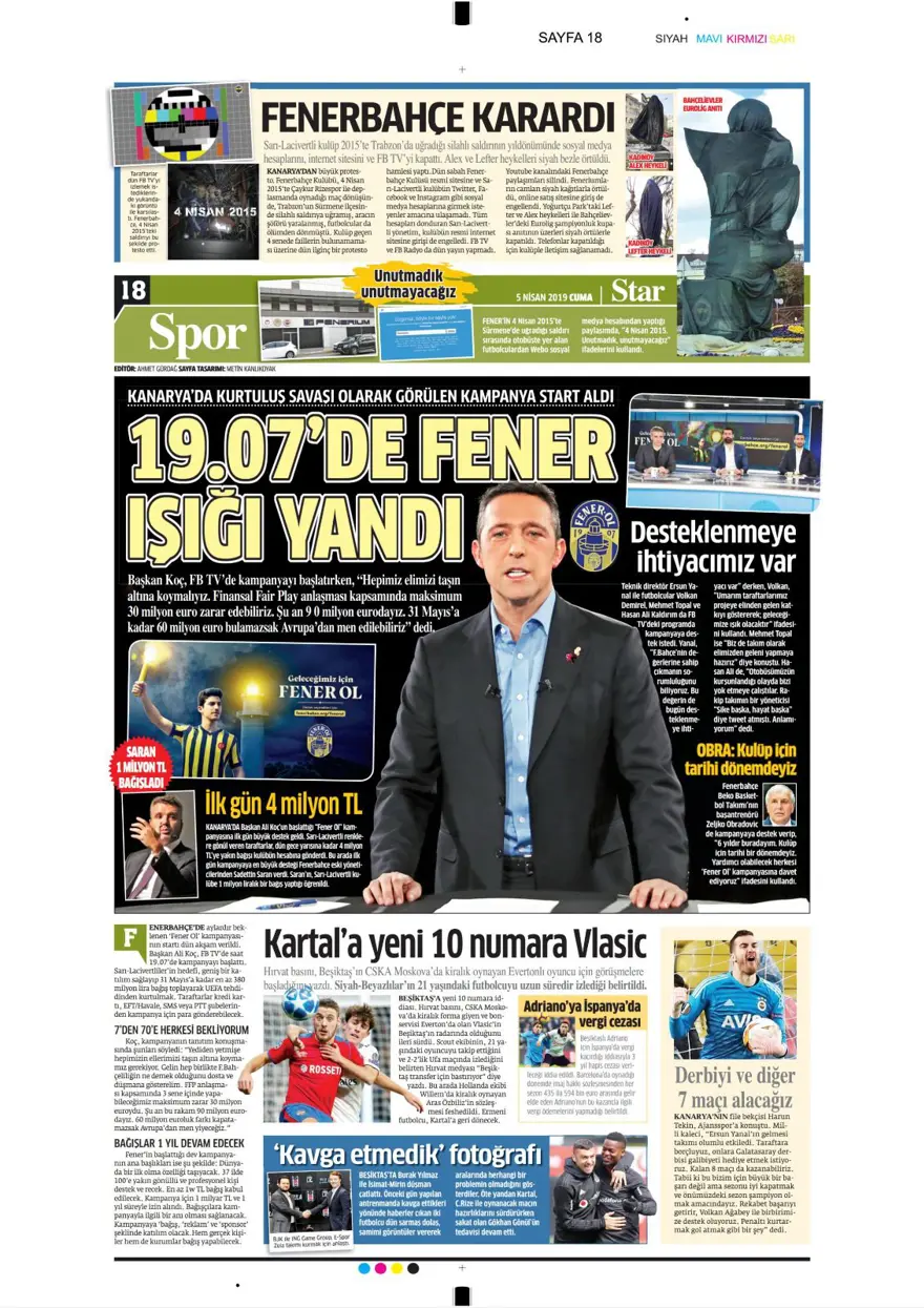 Günün spor manşetleri (5 Nisan 2019) 11