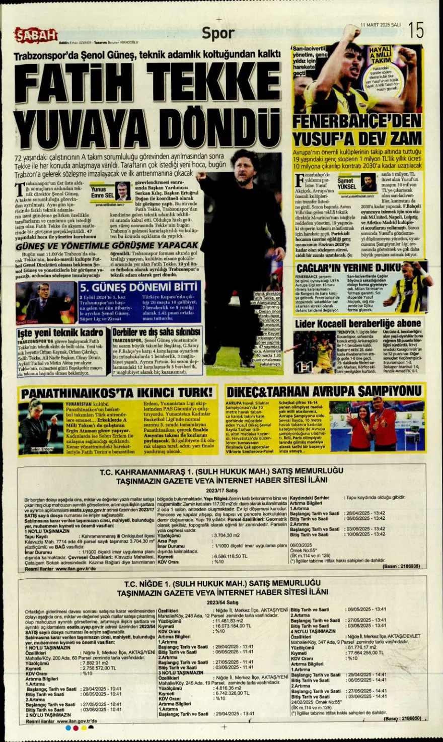 "Fener gözü kararttı" (11 Mart 2025 spor manşetleri) 13 "Fener gözü kararttı" (11 Mart 2025 spor manşetleri) 13