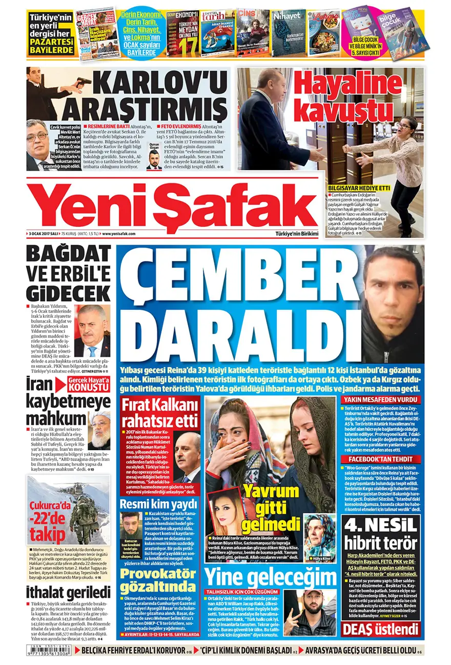 Günün gazete manşetleri - 3 Ocak 2016 17