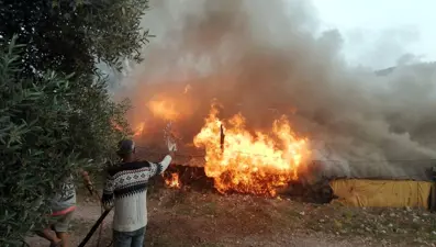 Muğla'da korkutan yangın (Buzdolabının motoru patladı)