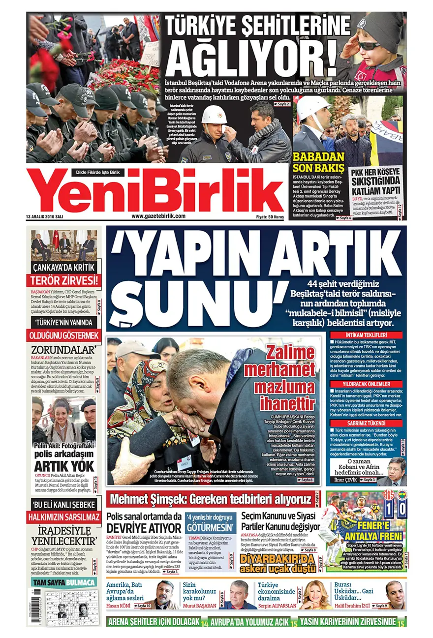 Günün gazete manşetleri - 13 Aralık 2016 15