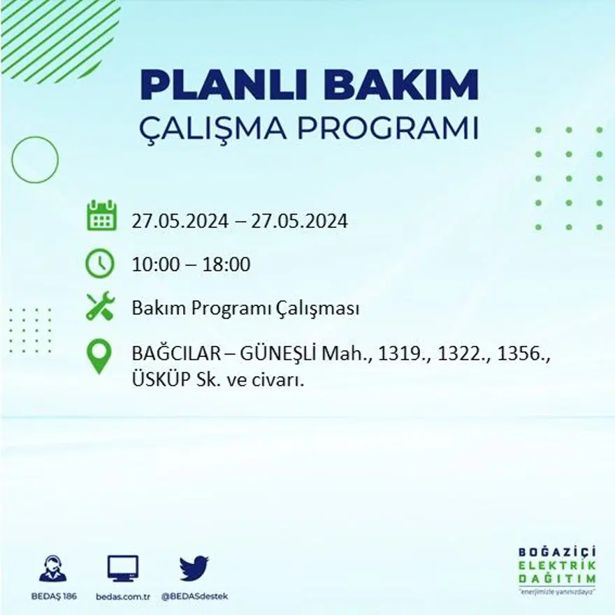 İstanbul'un 21 ilçesinde elektrik kesintisi: Elektrikler ne zaman gelecek? (27 Mayıs BEDAŞ kesinti programı) 6