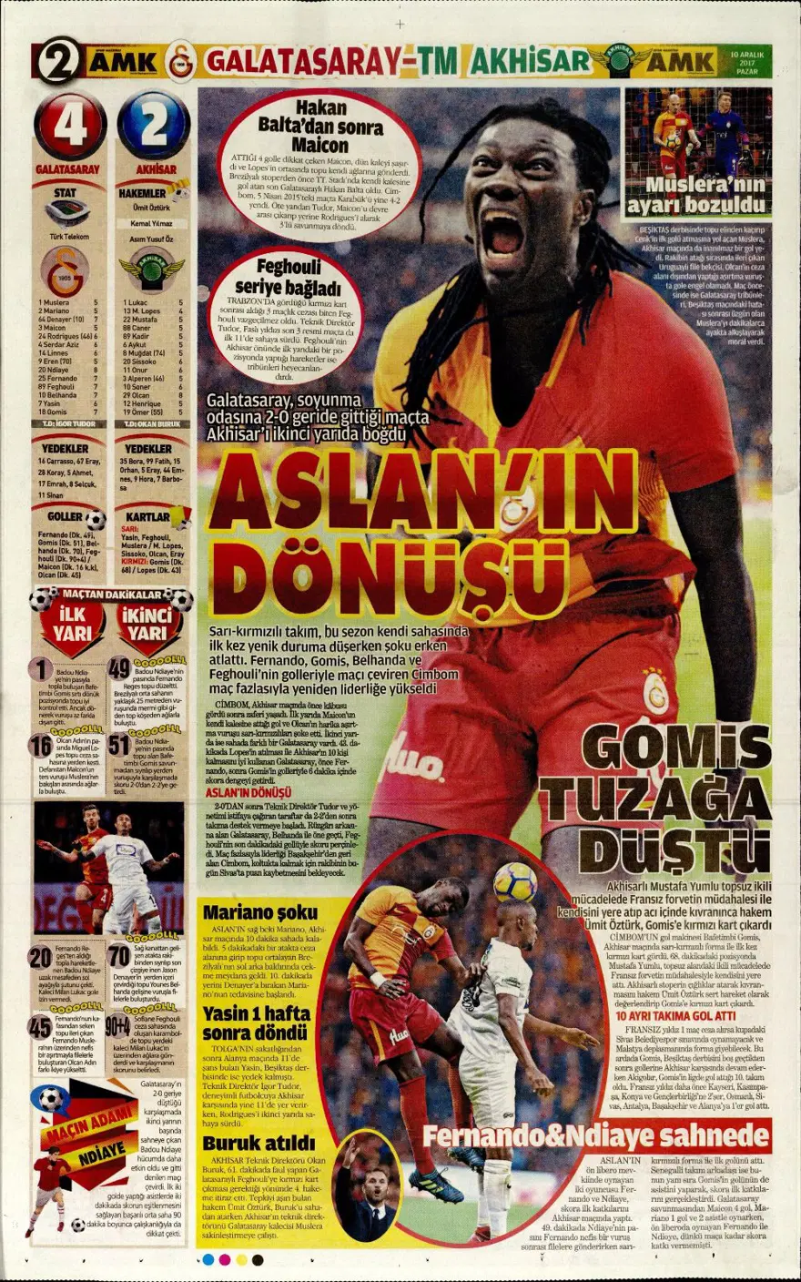 Günün spor gazeteleri (10 Aralık 2017) 1 Günün spor gazeteleri (10 Aralık 2017) 1