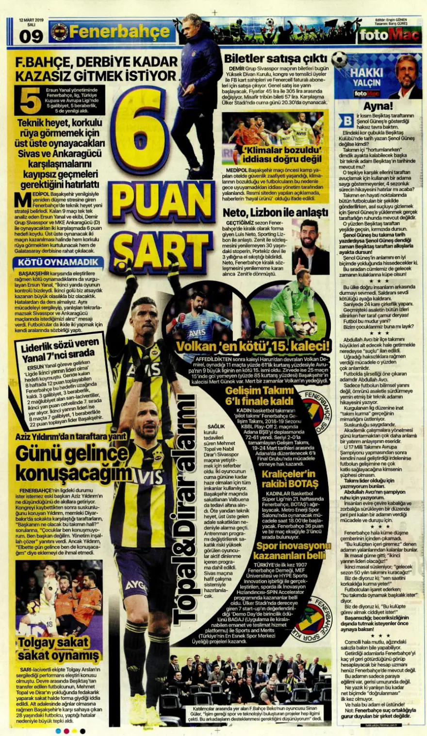 Günün spor manşetleri (12 Mart 2019) 6
