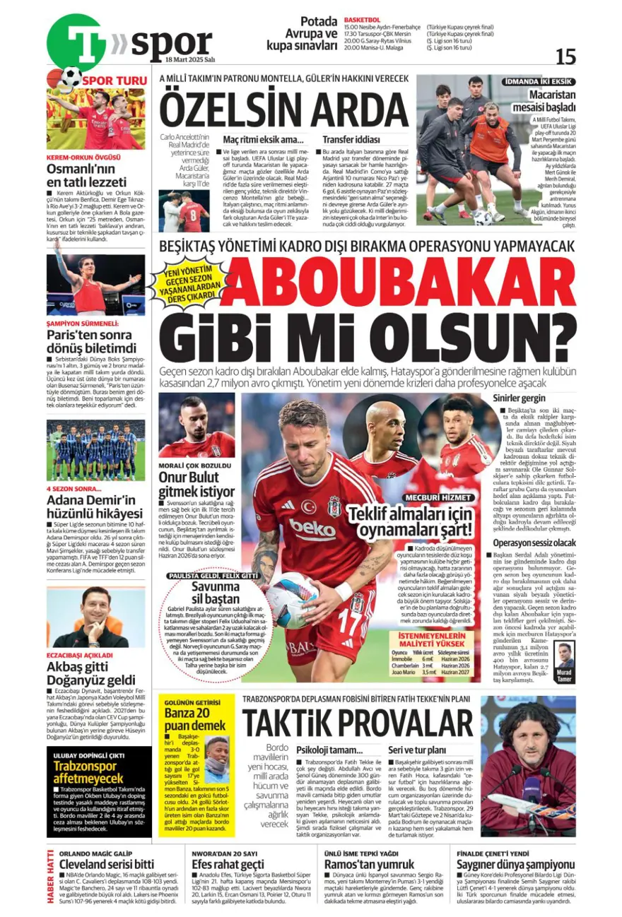 "Osimhen için iki seçenek var" (18 Mart 2025 spor manşetleri) 26
