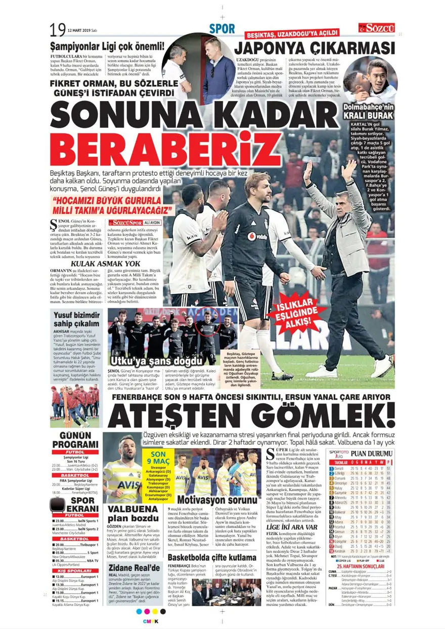 Günün spor manşetleri (12 Mart 2019) 10