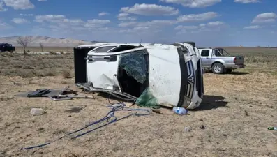 Konya’da pikap devrildi: 3 yaralı