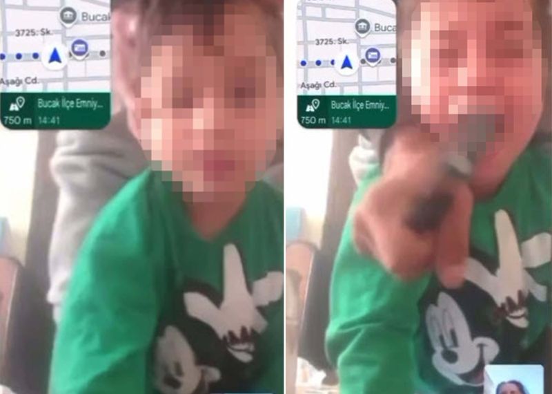 Eşini görüntülü arayıp çocuklarının boğazına bıçak dayadı