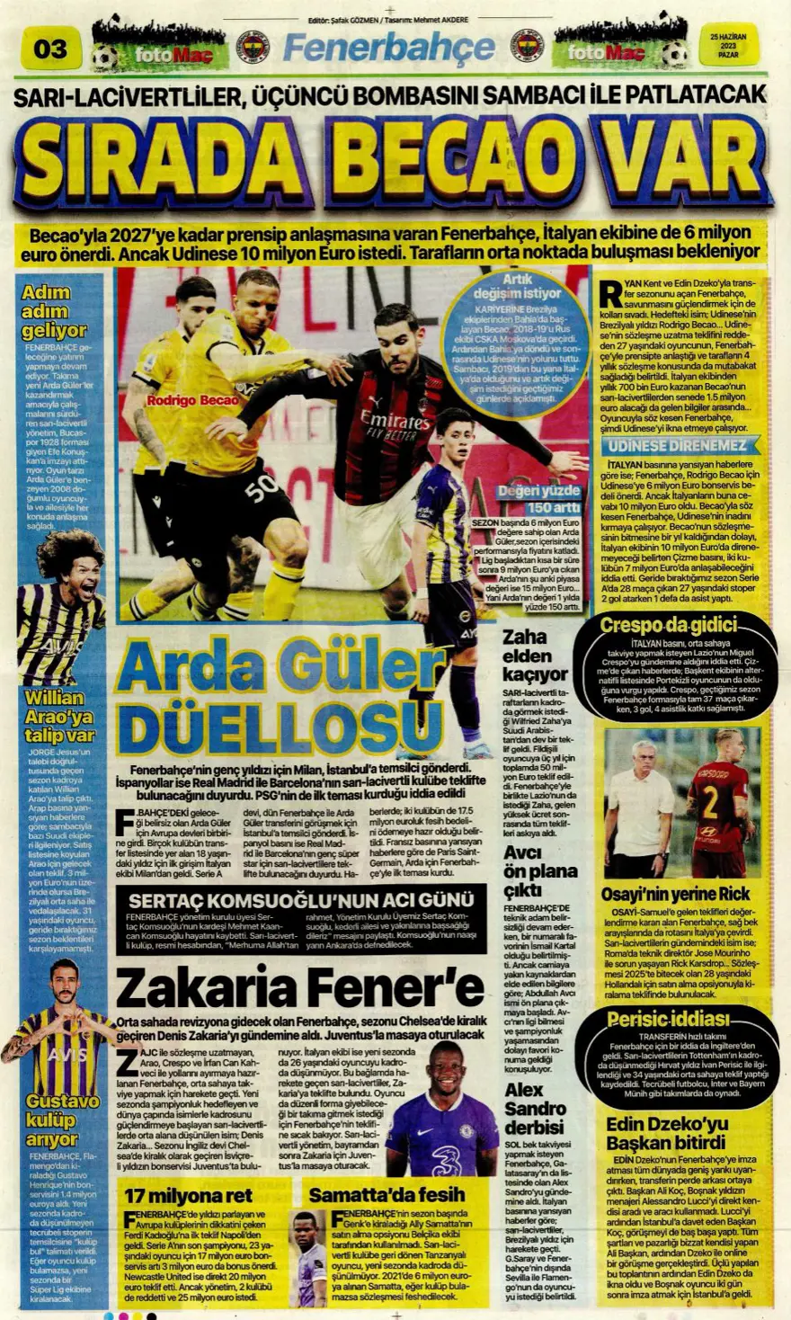 Günün spor manşetleri (25 Haziran 2023) 18 Günün spor manşetleri (25 Haziran 2023) 18