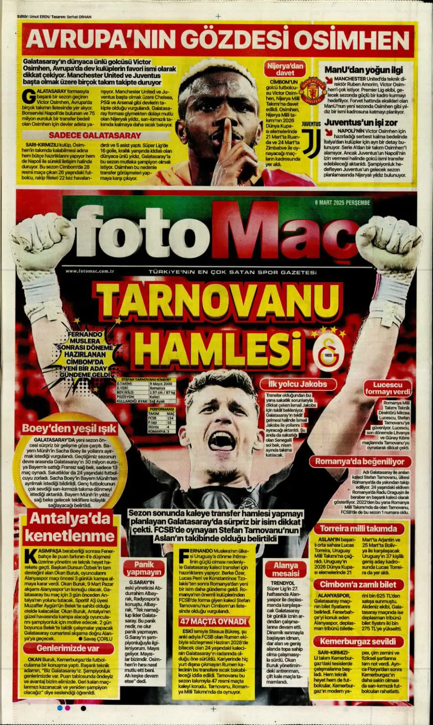 "Kadıköy'de bu işi bitirelim" (6 Mart 2025 spor manşetleri) 14