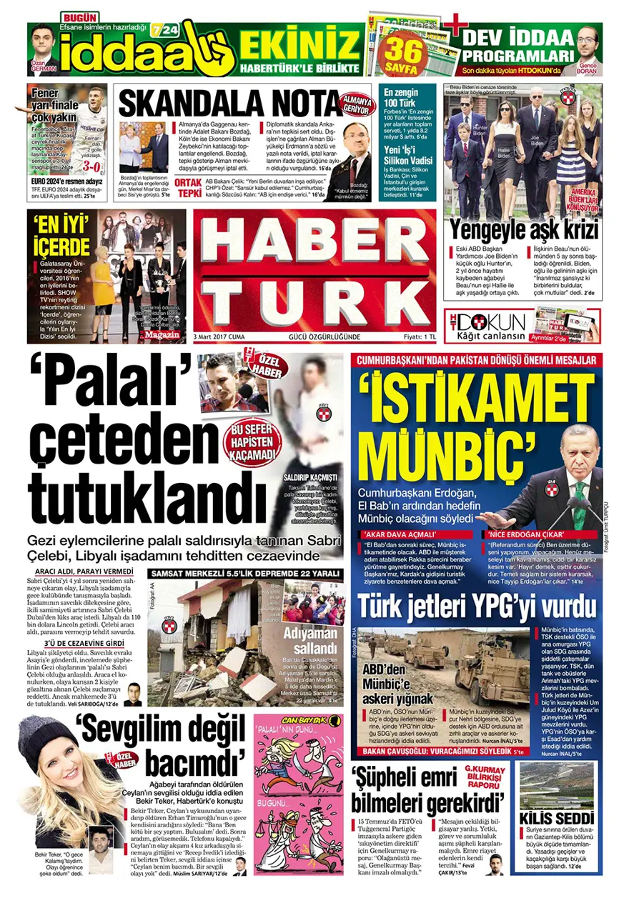 Günün gazete manşetleri - 3 Mart 2017 1